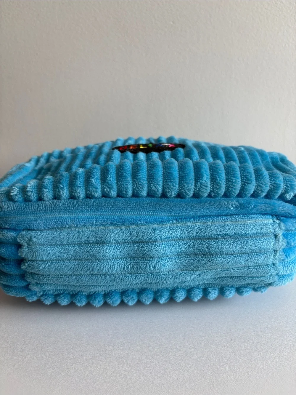 Delia’s Y2K Inspired Blue Velour Mini Crossbody Bag Rainbow Retro